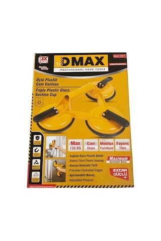 Dmax Üçlü Plastik Cam Vantuzu Max.135 Kg Dmx-4066