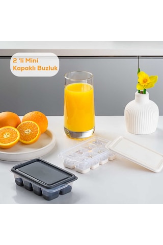 Porsima 16015 2 Adet Mini Yapışmaz Silikon Bas Çıkar Buz Kalıbı