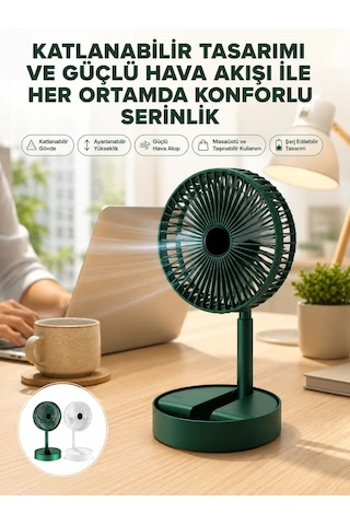 Katlanabilir Usb Şarjlı Masaüstü Mini Fan Telefon Tutuculu - Mh-hs2115-9424