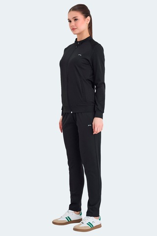 Slazenger Rona Kadın Fermuarlı Dik Yaka Cepli Siyah Eşofman Takımı