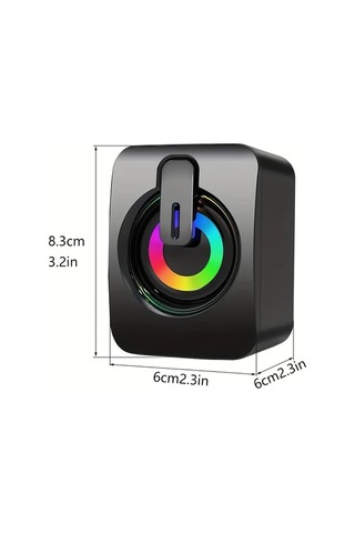 Willowhaven Siyah Rgb Mini Masaüstü Hoparlör Çift Stereo Ses Usb Port Ve Aydınlatma