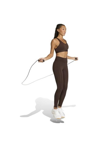 Adidas Optime Essentials Cepli Kadın Kahverengi Tayt