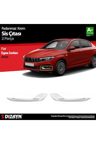 S-Dizayn  Fiat Egea Sedan Krom Sis Çıtası 2 Prç. 2020 Üzeri