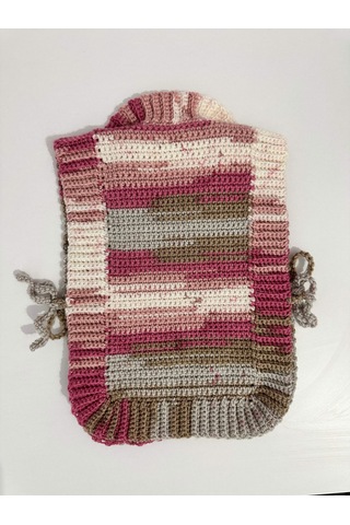 Byehandmade El Yapımı Pembe Renk Bebek Önlük Süveter Çok Renkli