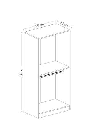 Minar Kale 90cm Giyinme Dolabı Dore Ceviz - 210cm