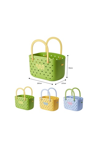 Sones Dopamin Taşınabilir Banyo Depolama Sepeti Ev Tipi Boşaltılabilir Sebze Sepeti, Renk: Yeşil Diğer