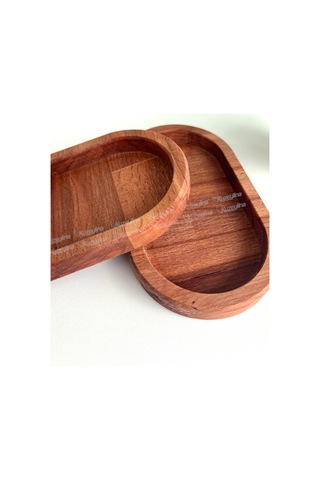 Doğal Kayın Ağacı Ahşap Yağdanlık, Çerezlik, Sunumluk, Takı Organizeri - 17x10 Cm - Kl-a52s7a Ahşap