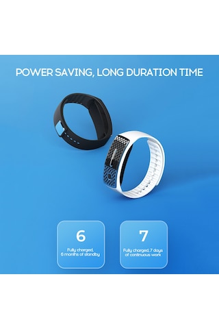 Kangvka Beyaz Akıllı Usulü Sinek Kovucu Bileklik - Doğal Yağlar İçeren, Tüm Yaş Grupları İçin Uyumlu, Usb Şarjlı, 150 Saat Çalışma Süresi