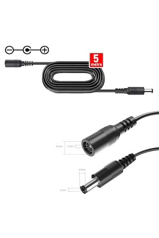 Concord Power Uzatma Kablosu 5 Metre Awg23 Erkek/dişi