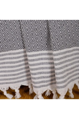 Buldan İşi Kaymaz Pamuklu 2'li Koltuk Örtüsü 170x210 Cm Kaliteli Koltuk Şalı Çekyat Kanepe Örtüsü 2 Adet Antrasit