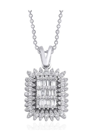 0.40 Karat Baget Pırlanta Kolye 48095291