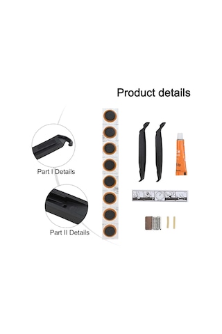 Xindoker Bisiklet Lastik Tamir Seti - Plastik Çekiçler, File, Yapıştırıcı Ve 8 Adet Tamir Filmi İle Plastik Kutuda Çok Renkli