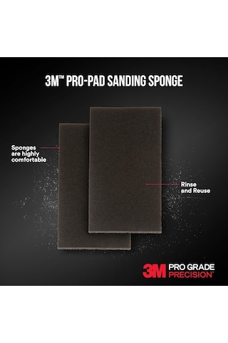 3m Prpd-150 Pro-pad Zımpara Süngeri, 2.8 Inç X 4 Inç X 0.5 Inç, 1