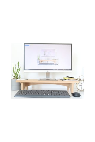 Hanwood Monitör Standı – Monitör Yükseltici – Laptop Standı – Ahşap – AMS1