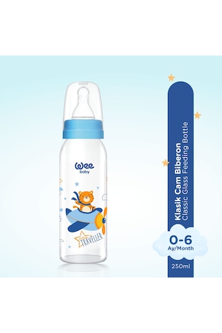 Wee Baby Klasik Cam Biberon 250 ML Mavi