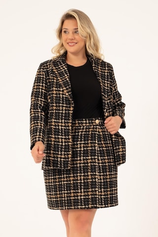 Myline Astarlı Tüvit Kruvaze Blazer Ceket-1743-kahverengi Kahverengi