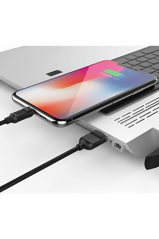 Recci RCL-P100 City of Sky Serisi 1 M Lightning USB-A Data ve Şarj Kablosu Siyah