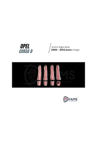 Opel Corsa D Krom Kapı Kolu 4 Kapı 2006-2014 P, Çelik