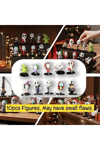 Hightower 10 Adet Nightmare Before Christmas Koleksiyon Figürleri Jack Skellington Sally Zero