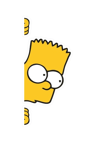 12x5,5 Cm Bart Simpson Sticker Araba Laptop Oto Motor Sticker