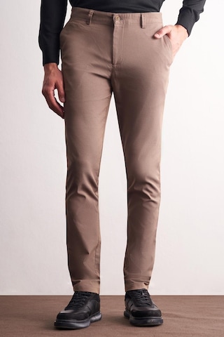 İmza Kahverengi Yan Cep Düz Paça Pamuklu Slim Fit Chino Casual Pantolon 1003255164 Kahverengi