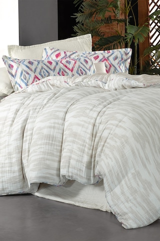 Sarev Mayorka Mavi Mood Comfort Çift Kişilik %100 Pamuk Müslin Yıkamalı Nevresim Takımı Mavi