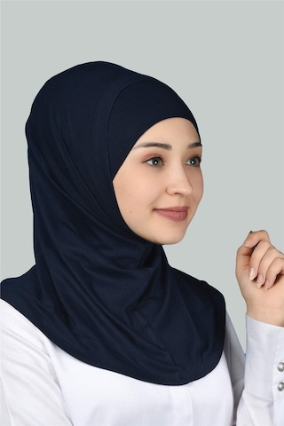 Altobeh İkili Set Pratik Eşarp Hazır Türban ve Hijab Tesettür Bonesi - Lacivert