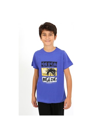 Akbeniz Erkek Çocuk Kısa Kol Penye Pijama Takım 20758 Saks