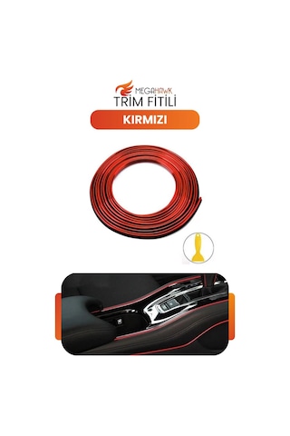 Trim Fitili Kırmızı Araç İçi Dekoratif Şerit Torpido Kapı Arası Süsleme