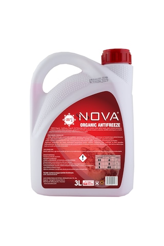 Nova -25 Derece Kırmızı Antifriz 3 Litre -Hazır Antifiriz