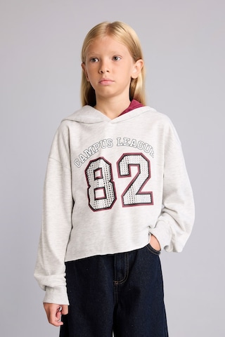 Defacto Relax Fıt Kapüşonlu Baskılı Kalın Kumaş Sweatshirt Kız Çocuk H9744a826augr421 Gri-gr421