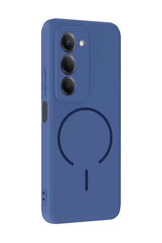 Xiaomi Redmi 15 Kılıf M-safe Şarj Özellikli Zore Meta Kapak Lacivert