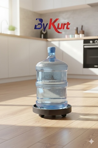 Bykurt 35 Cm Tekerlekli Saksı Altlığı -damacan Ve Tüp Taşıma Altlığı Siyah