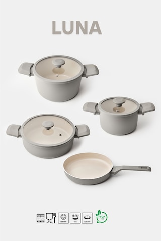 Luna 7 Parça Tencere Seti Krem