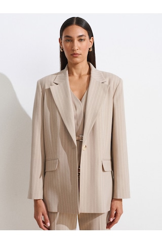Dilvin 60768 Blazer Ceket-bej Bej
