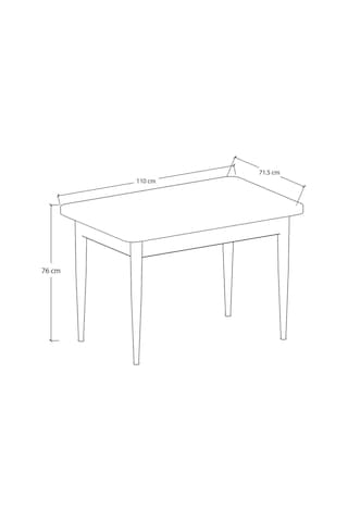 Canisa Concept Nil Serisi 70x110 Sabit Beyaz Mermer Desen Mutfak Masası Beyaz Mermer