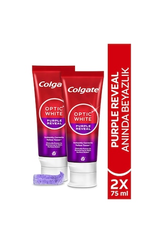 Colgate Optic White Purple Reveal Beyazlatıcı Diş Macunu 2 x 75 ML
