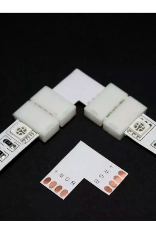 Fobz 4 Pin 10mm Köşe Adaptörü Led Şerit 334098555 Beyaz Pırlanta