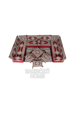 Şark Köşesi Takımı 20 Cm Minder Kalınlığı Bordo Yahyalı Modeli 19 Parça Bordo
