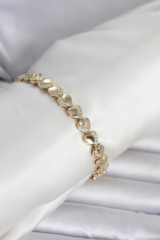 Zarif Bilekler İçin Golden Metal Kalp Stil Kadın Bileklik Metalik