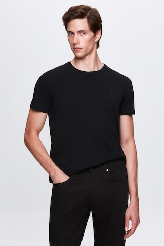 D's Damat Slim Fit Siyah Düz D's Damat Logo Baskılı Strech Pamuklu T-shirt 2ec148551753m Siyah