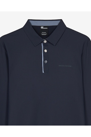 Skechers M Long Sleeve Waffle Polo Erkek Lacivert S2620148-4347