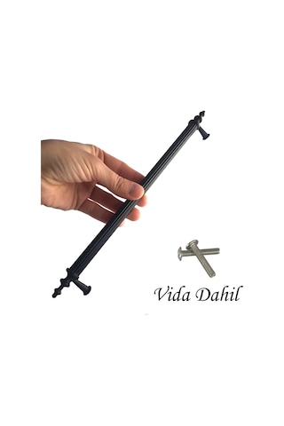 5 Adet Erciyes Kulp Siyah 224 Mm Kulp Mobilya Mutfak Dolabı Çekmece Dolap Kapak Kulpu Kulbu Metal Kulpları