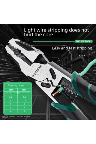 Hangfox Endüstriyel Çelik Çok İşlevli Uçlu Pense - 8/9 İnç Ergonomik Kollu, Dar Mekanlara Erişim, Telle Kesme Ve Metal Bükme