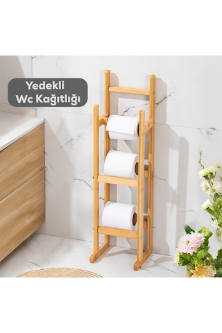 Perotti 16615 Looris Bambu Yedekli Wc Kağıtlık Standlı