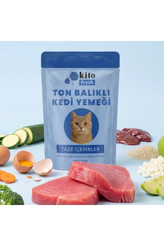 Kito Fresh Ton Balıklı Kedi Yemeği %100 Taze İçerikli Mama 80 G