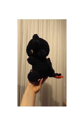 El Yapımı Tek Parça Tığ İşi Peluş: Dişsiz Model 1 Amigurumi Çok Renkli