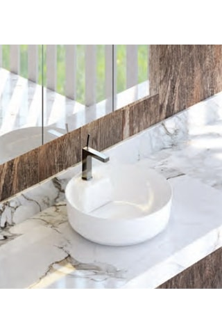 Idevit Slim Daire Gizli Gider Çanak Daire Lavabo 48CM Dahil