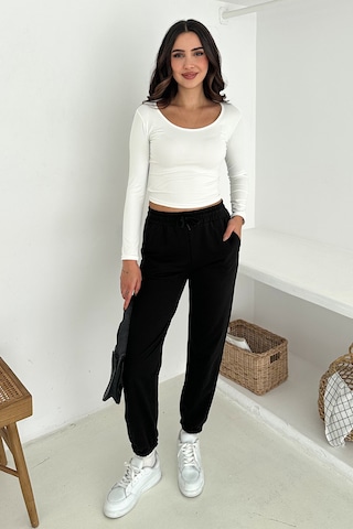 Kadın Bağcıklı Jogger Pantolon & Eşofman Altı Sportif & Enerjik Stil Siyah