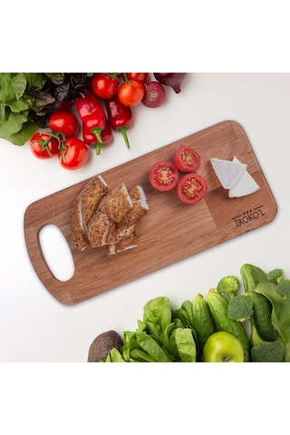 İroko L Kayın Ahşap Kesme Tahtası 30x13,5 Cm Doğal, Dayanıklı, El Yapımı Mutfak Sunum Tahtası Ahşap